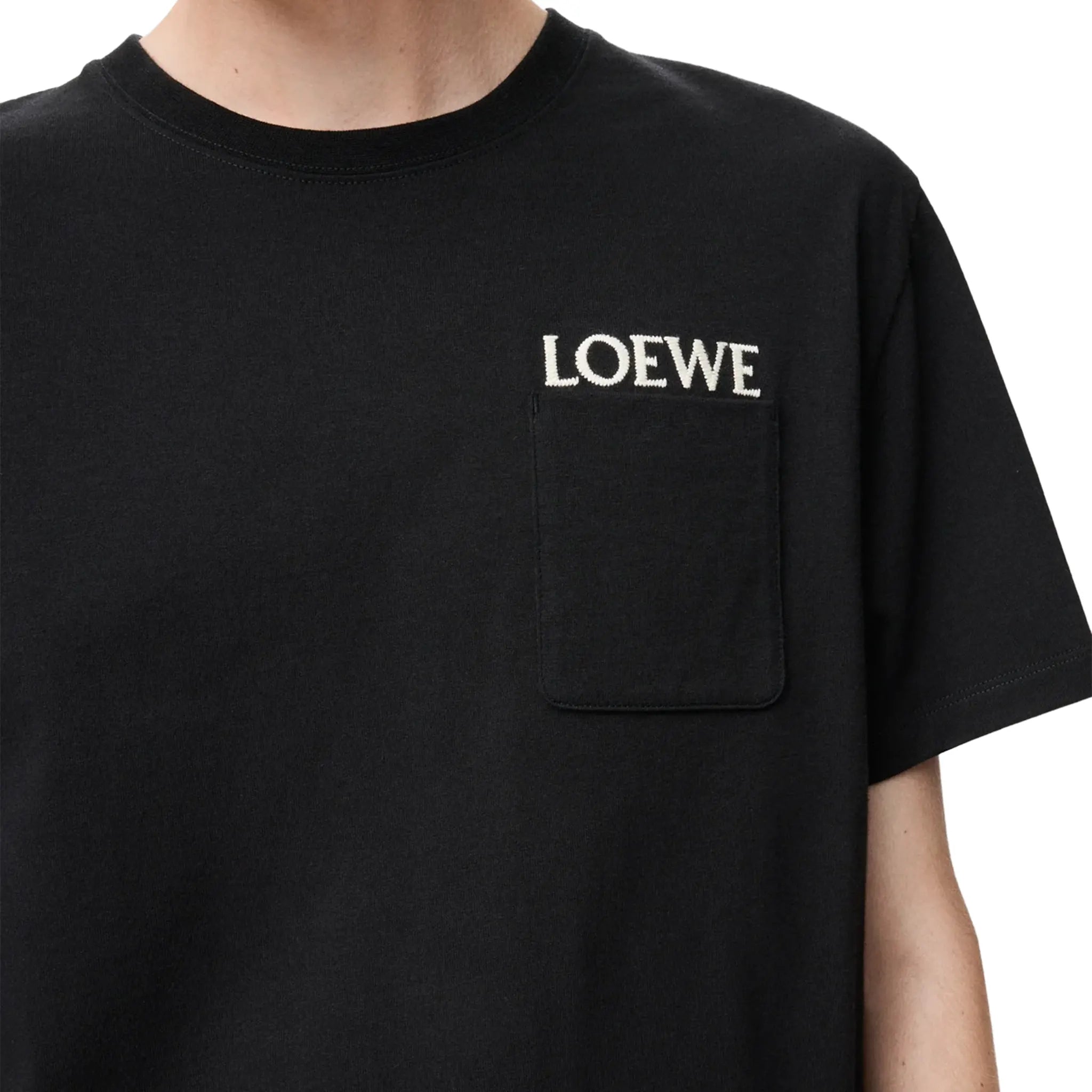Detailed View of Loewe Relaxed Fit Cotton Black T-Shirt H526Y22XDE-1100